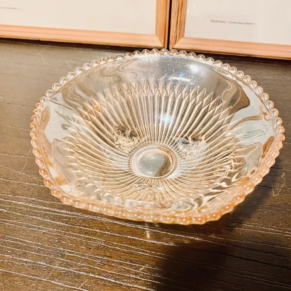 Vintage Jeannette Carnival Glass Marigold Footed Candy Dish 1930s‎ Rare MCM